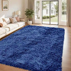 6x9 Area Rug for Living Room:Ultra Soft Fluffy Shag Navy Blue Rugs, Large Fuzzy - Image 3