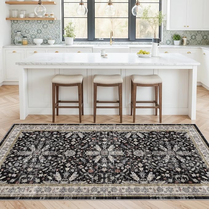 4x8 Rug Washable for Entryway Kitchen – Non-Slip Rubber Backed Area Rug for - Image 3