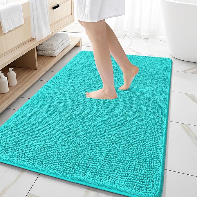 OLANLY Large Bathroom Rugs 59x35, Extra Soft Absorbent Chenille Bath Rugs by OLANLY