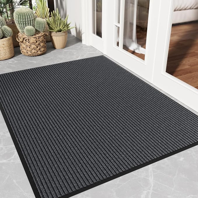 Front Door Mat Outside Entrance, Heavy Duty Dirt Trapper Dog Door Mats by EZ2LIVE