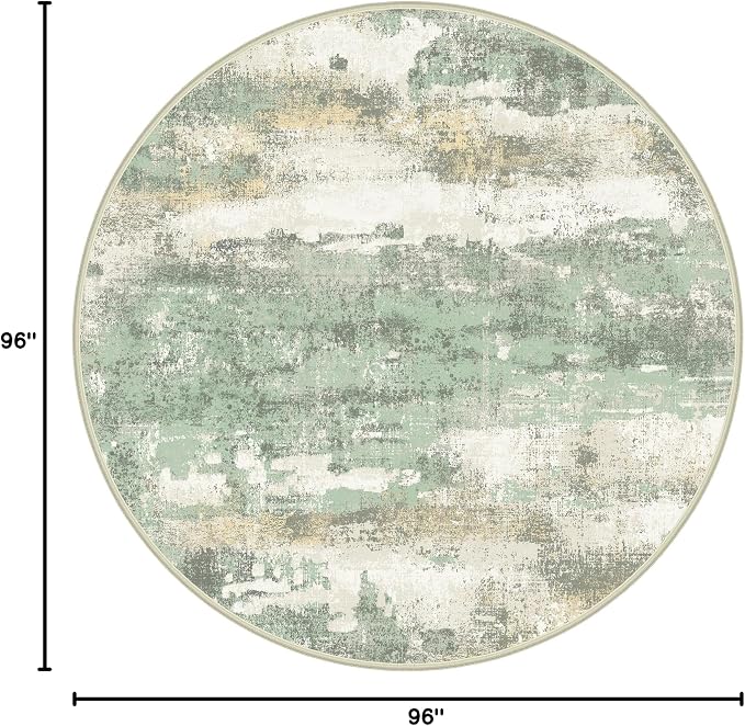 BEIMO Round Rugs 8FT for Living Room Bedroom, Modern Abstract Machine Washable - Image 2