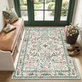 Area Rug Living Room Rugs: Floral 3x5 Washable Rug Vintage Soft Boho Non-Slip by PLHXFRSoftAreaRugs