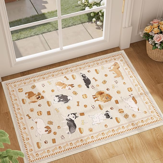DUKINO 2x3 Entryway Rug, Washable Small Door Mat Indoor Entance Lightweight by DUKINO
