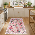 DUKINO 3x4 Area Rug, Lightweight Non Slip Washable Floral Rug, Indoor Low Pile - Image 6