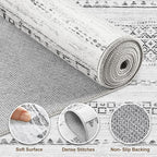 Nakagishi 7x10 Area Rug Living Room: Washable Boho Large Neutral Modern Soft - Image 3