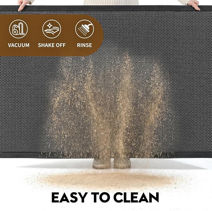 Front Door Mat, Heavy Duty Non-Slip Rubber Dirt Trapper, Quick-Dry Low-Profile - Image 4
