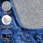 ONASAR Navy Area Rugs for Bedroom Living Room, 4x6 Blue Fluffy Indoor Bedside - Image 3