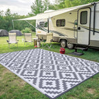 Smiry Waterproof Outdoor Rug 8x10 ft, Reversible Plastic Straw Patio Camping - Image 7
