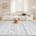 Nakagishi 8x10 Area Rug Living Room: Washable Boho Large Neutral Soft Farmhouse - Image 5