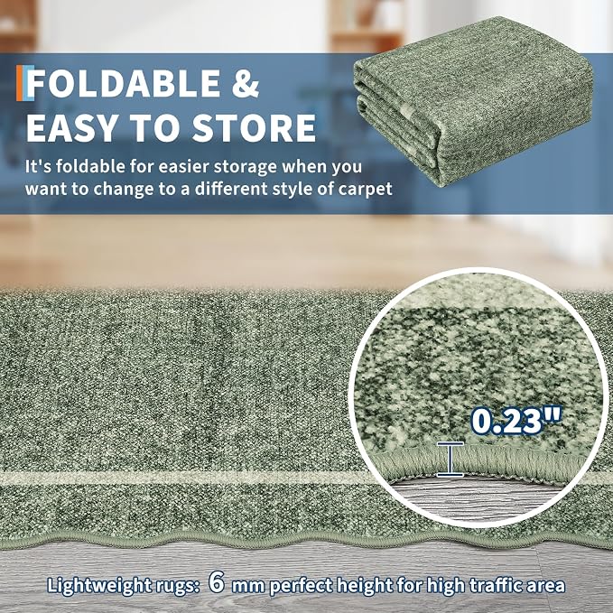 GarveeHome Scalloped Washable Rug 5x7 Area Rug - Image 7