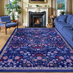 8x10 Area Rugs for Living Room: Floral Washable Rug Vintage Large Soft Boho by PLHXFRSoftAreaRugs