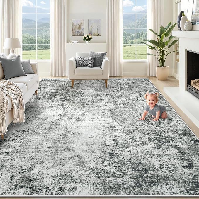 XLUEZ 8x10 Area Rugs for Living Room, Washable Modern Abstract Large Area Rug by XLUEZ