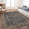 CHAMPLANT Washable Area Rug 3'x5' Vintage Traditional Floor Cover Foldable Thin by CHAMPLANT