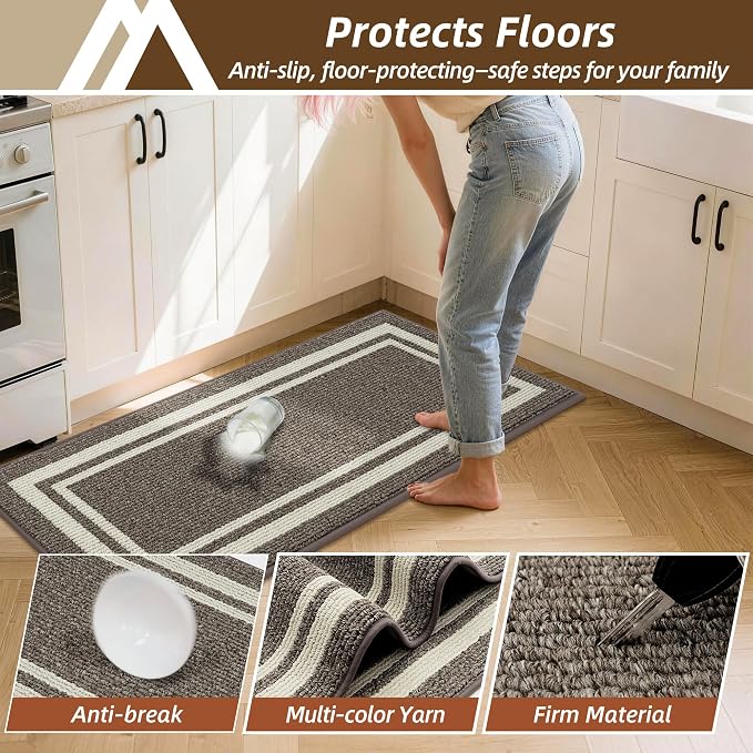 COSY HOMEER Kitchen Rugs Non-Slip 20x30/20x48 Inch Thick Polypropylene Standing - Image 5