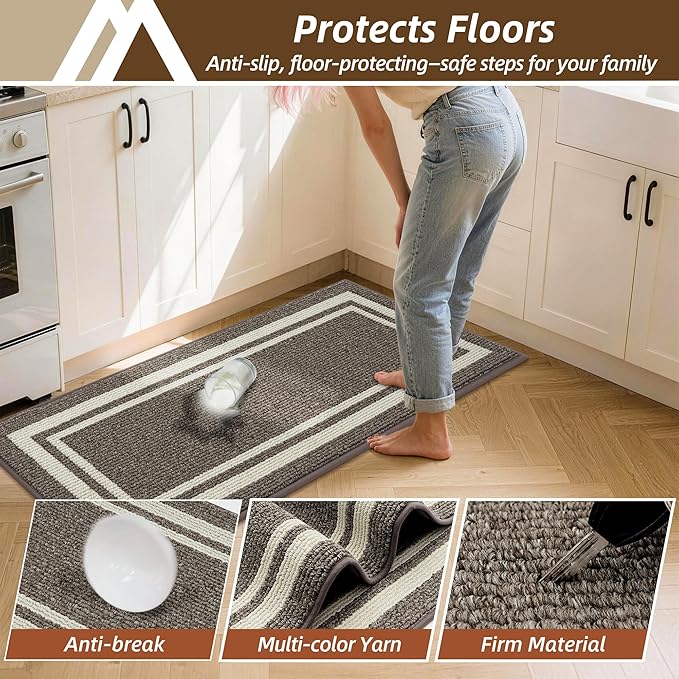 COSY HOMEER Kitchen Rugs Non-Slip 24x35/24x60 Inch Thick Polypropylene Standing - Image 6