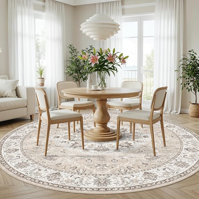 Washable 8ft Round Area Rug - Image 2