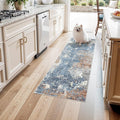 2x5 Washable Kitchen Rug Runner – Non-Slip Abstract Modern Neutral Small Rug by BYYVOORugsforYourHome