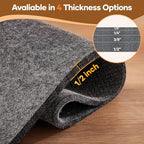 Veken Non Slip Cushioned Rug Pad Gripper 8x10 Ft, Felt and Silicone Backing - Image 4
