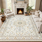 Area Rugs 10x14 Living Room Rug: Washable Rug Soft Vintage Boho Carpet Indoor by EXPEDIX