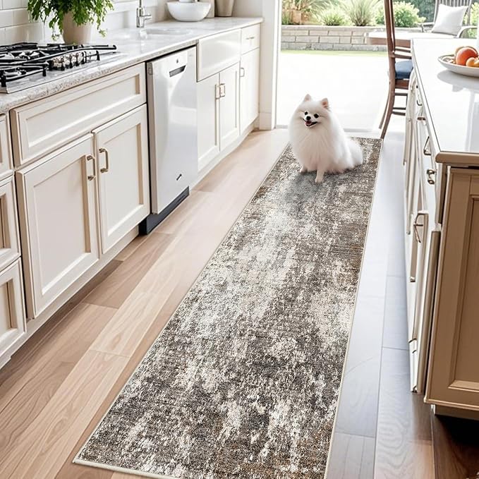 Washable 2x8 Kitchen Rug Runner – Non-Slip Stain-Resistant Soft Carpet Runner by BYYVOORugsforYourHome