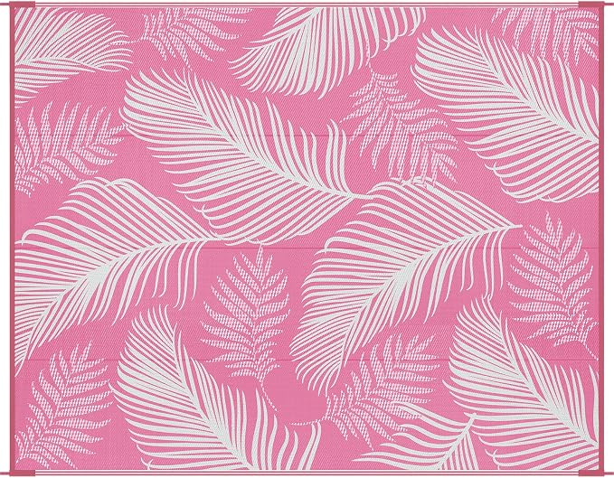 Pauwer Waterproof Outdoor Rug 8x10, Reversible Plastic Straw Patio Camping Rug - Image 9