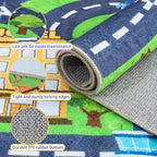Kids Room Rug - Soft & Non-Slip 4x5 Ft Town Car Rugs City Map Play Mat - Image 5