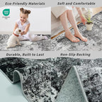 10x10 ft Square Living Room Rug – Washable Modern Abstract Area Rug - Image 6