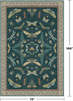 Hazo Haus Oriental Blue and Green Area Rugs - Image 2