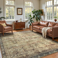Washable Area Rugs 5x7 Vintage Brown, Indoor Rug by Carpelux