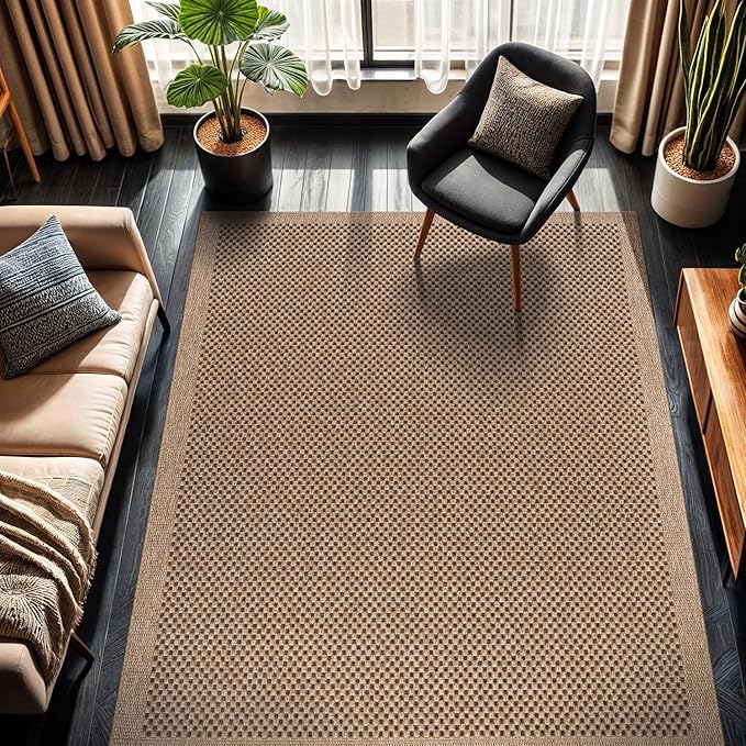 CAMILSON Easy Jute Rug 9x12, Indoor Outdoor Natural Color Fiber Area Rugs - Image 5