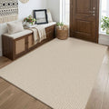 KOZYFLY Washable 4x5 Entry Woven Area Rug, Braided Throw Rugs by KOZYFLY
