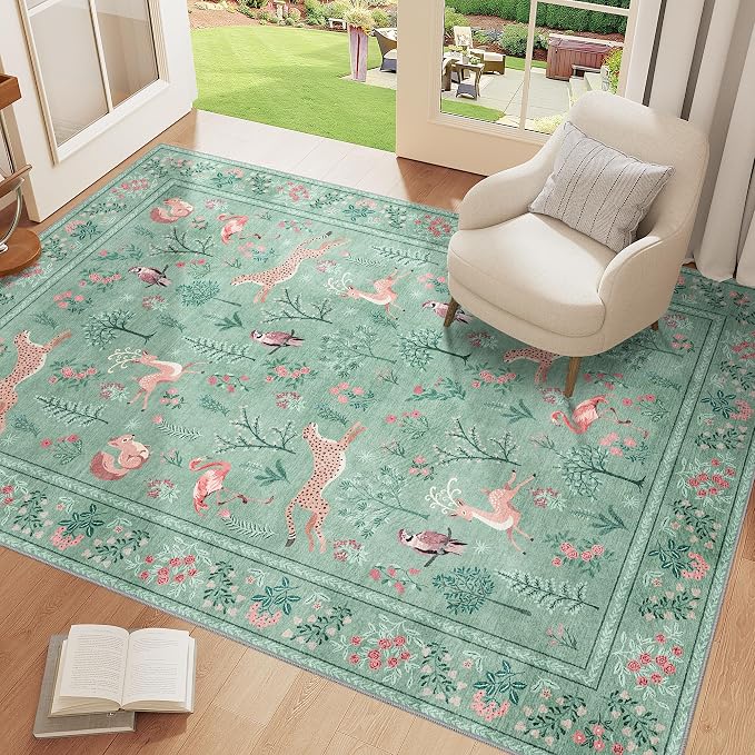 DUKINO 3x5 Rug, Washable Animal Area Rug - Image 3