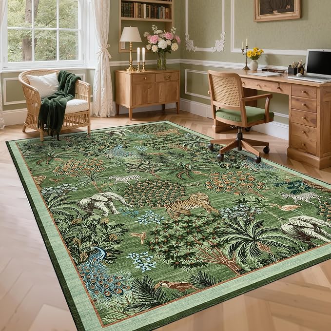 GarveeHome Jungle Rug 10x13 Washable Area Rugs - Image 4