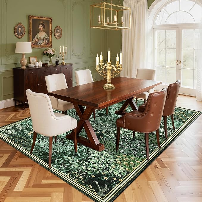 GarveeHome Forest Rugs 6x9, Botanical Low Pile Non Slip Stain Resistance - Image 2