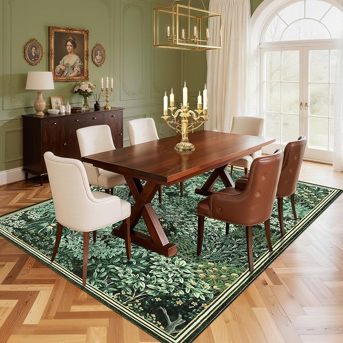 GarveeHome Forest Rugs 5x7, Botanical Low Pile Non Slip Stain Resistance - Image 8