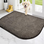 PURRUGS Dirt Trapping Door Mat Half Round 32" x 47", Non-Slip Machine Washable by PURRUGS