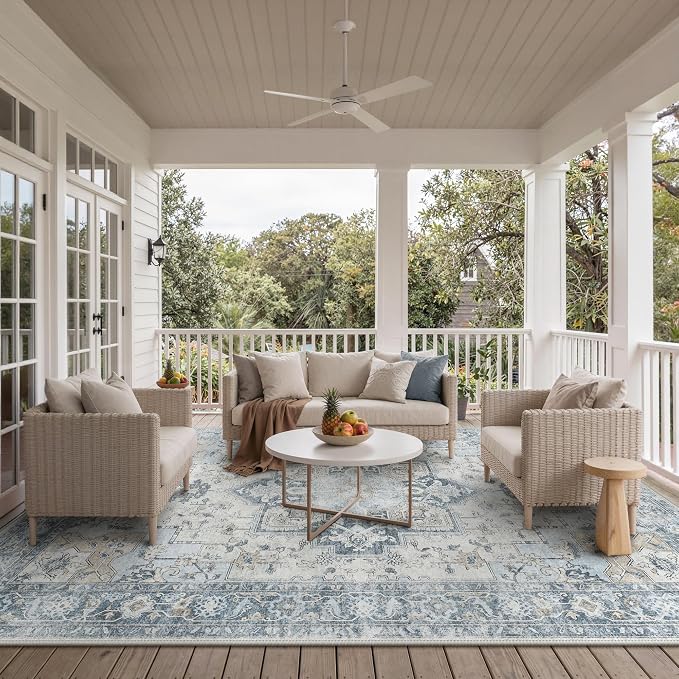 GENIMO Outdoor & Indoor Area Rug 10'x14', Waterproof, Non-Shedding, Easy - Image 4