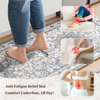 Boho Kitchen Mats for Floor 2 Piece Set Anti Fatigue Cushioned PVC Kitchen Rugs - Image 3