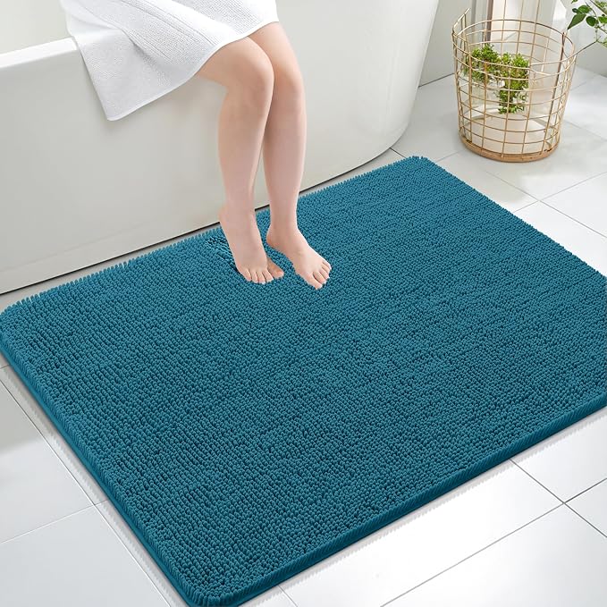 OLANLY Large Bathroom Rugs 40x32, Extra Soft Absorbent Chenille Bath Rugs by OLANLY