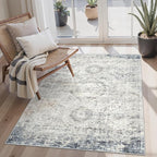 Soalmost 4x6 Area Rugs for Living Room, Vintage Washable Rugs for Dining Room by Soalmost