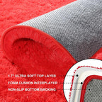 8x10 Area Rugs for Living Room, Large Fluffy Red Rugs for Bedroom, Fuzzy Shag - Image 3
