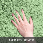 8x10 Area Rug for Living Room:Ultra Soft Fluffy Shag Light Green Rugs, Large - Image 8