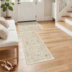 Madane 2-Piece Kitchen Runner Rug Set, Small Area Rug Non-Slip Vintage Door Mat by Madane