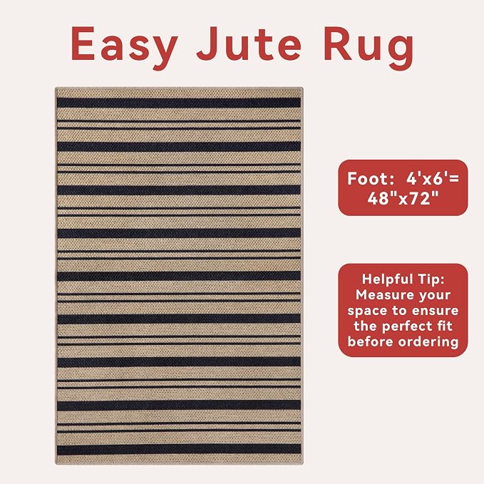 Tangsoo Stripe Easy Jute Rug 4x6 - Image 8