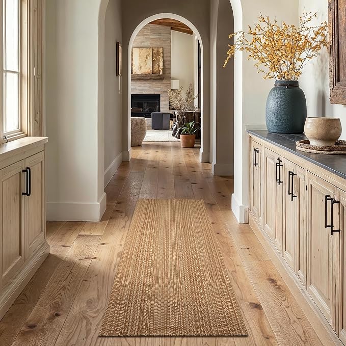 MatEssenz 2x5 Cotton Blend Runner Rug, Machine Washable Boho Woven Hallway Rug - Image 3
