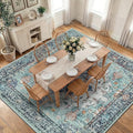 RELEANY Area Rugs Square 10ft Washable Non-Slip, Floral Vintage Distress by RELEANY