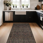 Washable 3x6 Area Rug for Entryway, Dark Brown Boho Large Kitchen Rug, Home - Image 3