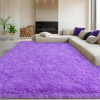 WISH TREE Purple Fluffy Shag Rug 6x9 Ft, Soft Non-Slip Plush Area Rug - Image 4