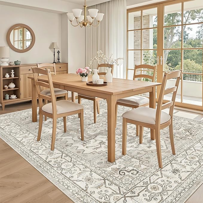 Madane 6x9 Area Rugs for Living Room, Stain Resistant Washable Rugs, Non-Slip - Image 4
