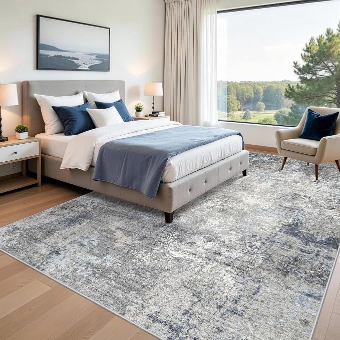 Large Rug for Living Room 10x14–Washable Modern Neutral Abstract Area Rug for - Image 2